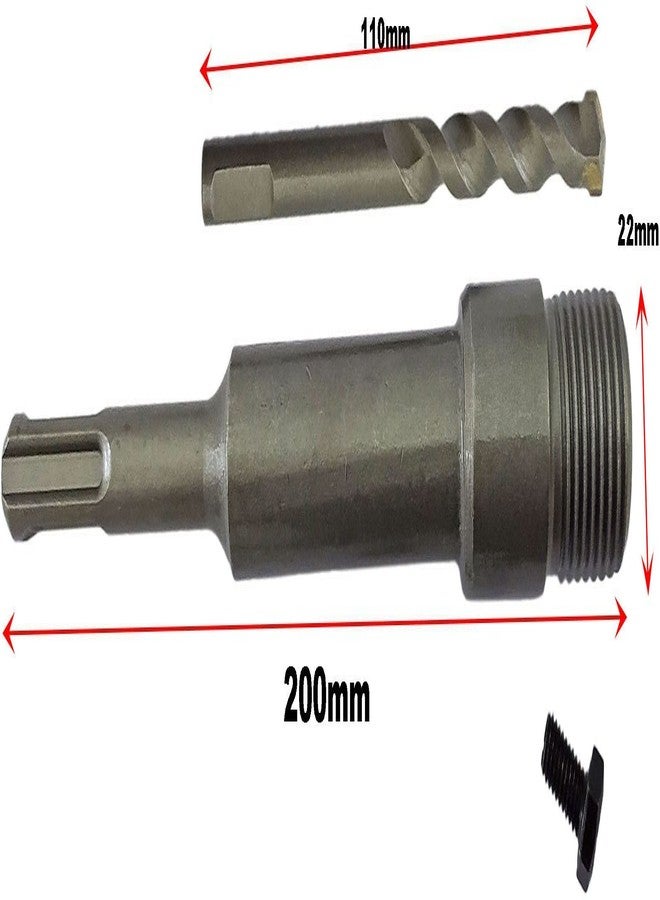 Inditrust مثقاب جدار خرساني ذو ساق SDS من إنديترست، قاطع منشار ثقب، قضيب توصيل 200 مم (مثقاب 50 مم مع قضيب 200 مم) - Image 2